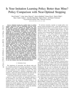 Is Your Imitation Learning Policy Better than Mine? Policy Comparison with Near-Optimal Stopping