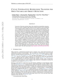 Cyclic Contrastive Knowledge Transfer for Open-Vocabulary Object Detection