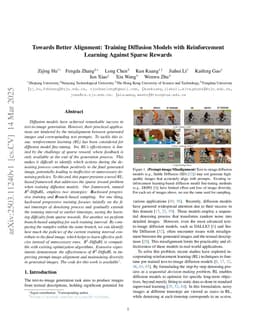 Towards Better Alignment: Training Diffusion Models with Reinforcement Learning Against Sparse Rewards