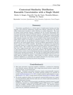 Contextual Similarity Distillation: Ensemble Uncertainties with a Single Model
