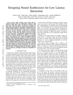 Designing Neural Synthesizers for Low-Latency Interaction