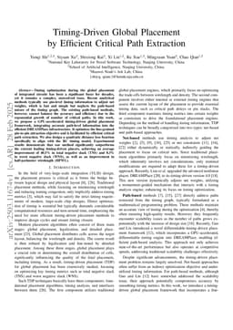 Timing-Driven Global Placement by Efficient Critical Path Extraction