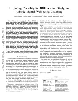 Exploring Causality for HRI: A Case Study on Robotic Mental Well-being Coaching