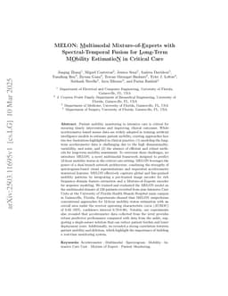 MELON: Multimodal Mixture-of-Experts with Spectral-Temporal Fusion for Long-Term Mobility Estimation in Critical Care