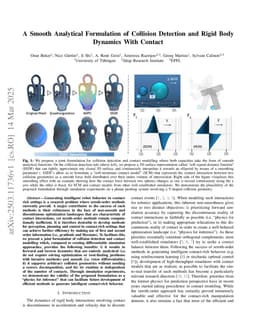 A Smooth Analytical Formulation of Collision Detection and Rigid Body Dynamics With Contact