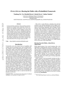 PUBLICSPEAK: Hearing the Public with a Probabilistic Framework in Local Government
