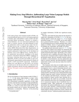 Making Every Step Effective: Jailbreaking Large Vision-Language Models Through Hierarchical KV Equalization