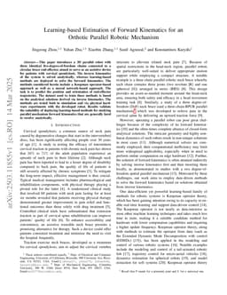 Learning-based Estimation of Forward Kinematics for an Orthotic Parallel Robotic Mechanism