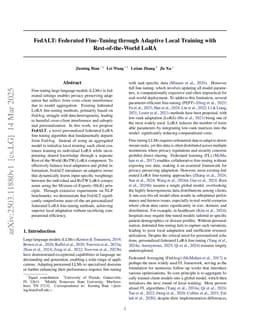 FedALT: Federated Fine-Tuning through Adaptive Local Training with Rest-of-the-World LoRA
