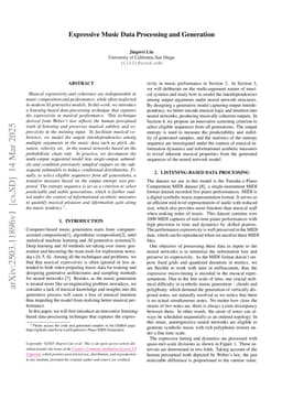 Expressive Music Data Processing and Generation