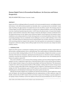 Human Digital Twins in Personalized Healthcare: An Overview and Future Perspectives
