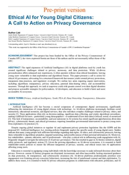 Ethical AI for Young Digital Citizens: A Call to Action on Privacy Governance