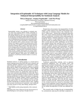 Integration of Explainable AI Techniques with Large Language Models for Enhanced Interpretability for Sentiment Analysis