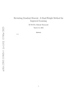 Revisiting Gradient Descent: A Dual-Weight Method for Improved Learning