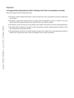 Leveraging Motion Information for Better Self-Supervised Video Correspondence Learning
