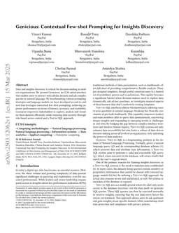 Genicious: Contextual Few-shot Prompting for Insights Discovery