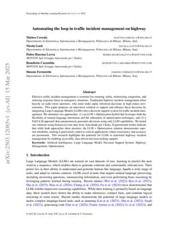 Automating the loop in traffic incident management on highway