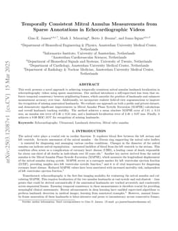 Temporally Consistent Mitral Annulus Measurements from Sparse Annotations in Echocardiographic Videos