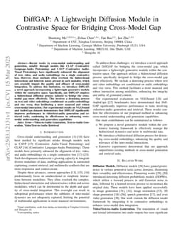 DiffGAP: A Lightweight Diffusion Module in Contrastive Space for Bridging Cross-Model Gap