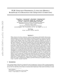 PLM: Efficient Peripheral Language Models Hardware-Co-Designed for Ubiquitous Computing