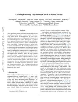 Learning Extremely High Density Crowds as Active Matters