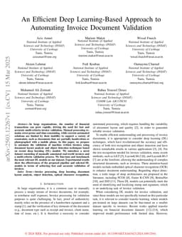An Efficient Deep Learning-Based Approach to Automating Invoice Document Validation