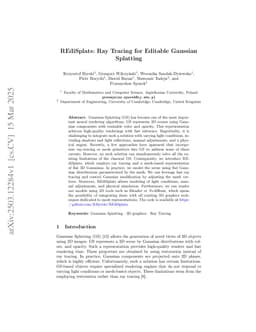 REdiSplats: Ray Tracing for Editable Gaussian Splatting
