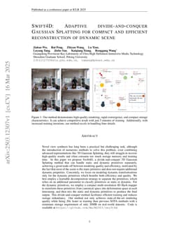 Swift4D:Adaptive divide-and-conquer Gaussian Splatting for compact and efficient reconstruction of dynamic scene
