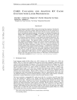 CAKE: Cascading and Adaptive KV Cache Eviction with Layer Preferences