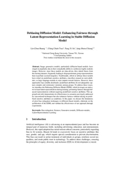 Debiasing Diffusion Model: Enhancing Fairness through Latent Representation Learning in Stable Diffusion Model