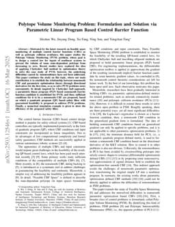 Polytope Volume Monitoring Problem: Formulation and Solution via Parametric Linear Program Based Control Barrier Function