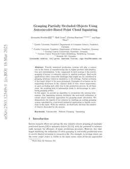 Grasping Partially Occluded Objects Using Autoencoder-Based Point Cloud Inpainting