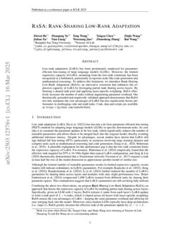 RaSA: Rank-Sharing Low-Rank Adaptation