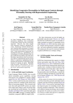Identifying Cooperative Personalities in Multi-agent Contexts through Personality Steering with Representation Engineering