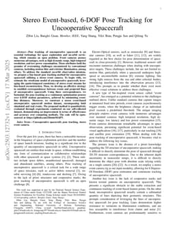 Stereo Event-based, 6-DOF Pose Tracking for Uncooperative Spacecraft