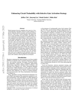 Enhancing Circuit Trainability with Selective Gate Activation Strategy