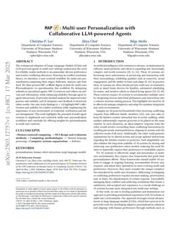 MAP: Multi-user Personalization with Collaborative LLM-powered Agents