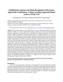 Stabilization Analysis and Mode Recognition of Kerosene Supersonic Combustion: A Deep Learning Approach Based on Res-CNN-beta-VAE