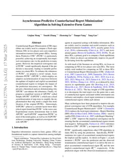 Asynchronous Predictive Counterfactual Regret Minimization$^+$ Algorithm in Solving Extensive-Form Games