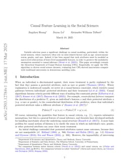 Causal Feature Learning in the Social Sciences