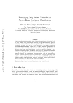 Leveraging Deep Neural Networks for Aspect-Based Sentiment Classification