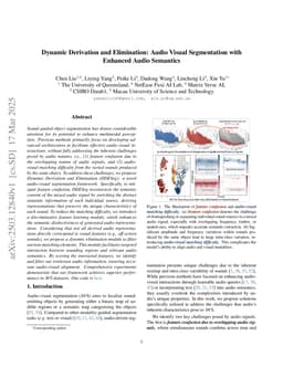 Dynamic Derivation and Elimination: Audio Visual Segmentation with Enhanced Audio Semantics