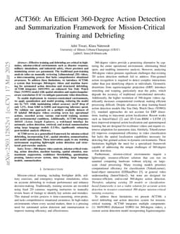 ACT360: An Efficient 360-Degree Action Detection and Summarization Framework for Mission-Critical Training and Debriefing