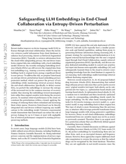 Safeguarding LLM Embeddings in End-Cloud Collaboration via Entropy-Driven Perturbation