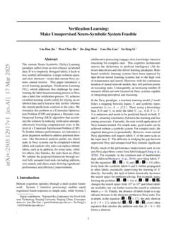 Verification Learning: Make Unsupervised Neuro-Symbolic System Feasible