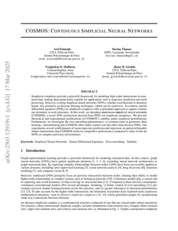 COSMOS: Continuous Simplicial Neural Networks