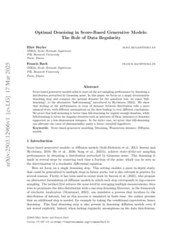 Optimal Denoising in Score-Based Generative Models: The Role of Data Regularity