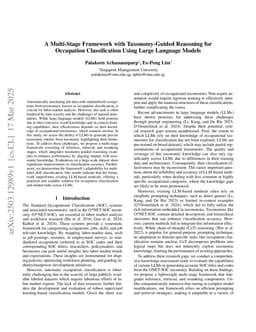 A Multi-Stage Framework with Taxonomy-Guided Reasoning for Occupation Classification Using Large Language Models