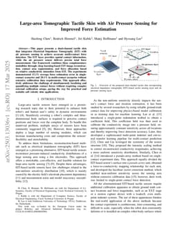 Large-area Tomographic Tactile Skin with Air Pressure Sensing for Improved Force Estimation