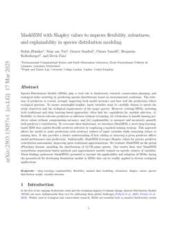 MaskSDM with Shapley values to improve flexibility, robustness, and explainability in species distribution modeling